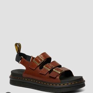 Dr. Martens Solomon Brown Leather Buckle Sandals